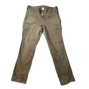 Duluth Trading Cargo Pants Womens 14x31 Brown Fire Hose Work Utility Patched